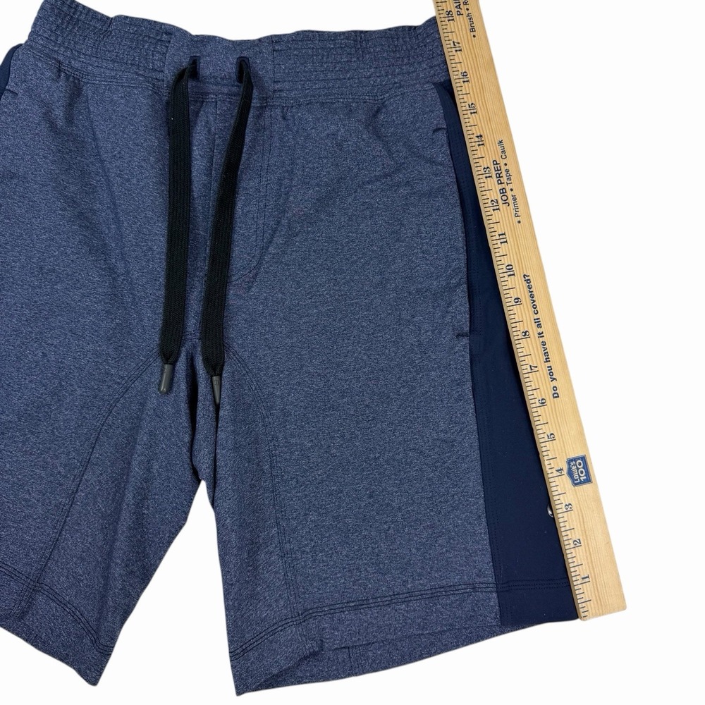 Lululemon Knit Shorts Heathered Blue Navy Men's Size Small Pockets Gym Workout - Picture 6 of 7